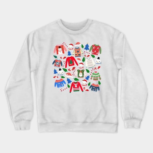 Christmas Sweaters_Blue Background Crewneck Sweatshirt by leBoosh-Designs